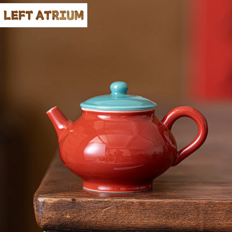 

140 мл дворцовый музей в китайском стиле, красный чайник, традиционный чайник для заварки чая, чайник с шариковым отверстием, чайный улун, кафе, подарок