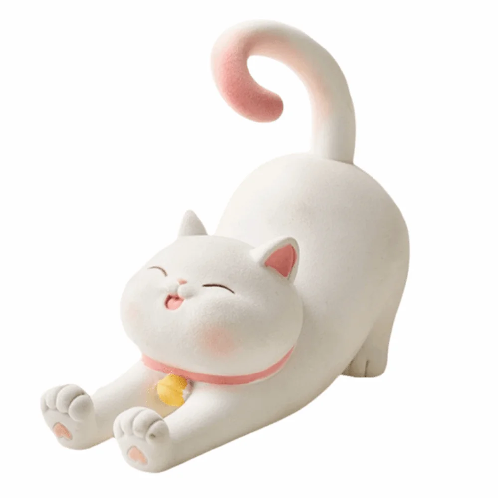 

Resin Cat Phone Stand Anti-slip Statue Cat Mobile Phone Holder Portable Multi-functional Cat Desk Lazy Bracket