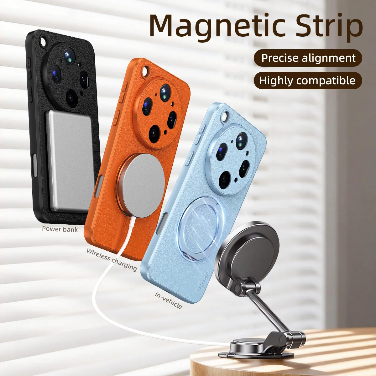 Magnetyczne etui z obrotową podstawką do OPPO Find X9 Ultra, wysokiej jakości skóra przyjazna dla skóry, odporna na wstrząsy obudowa do OPPO Find X 9 Ultra Funda — zdjęcie produktu 3