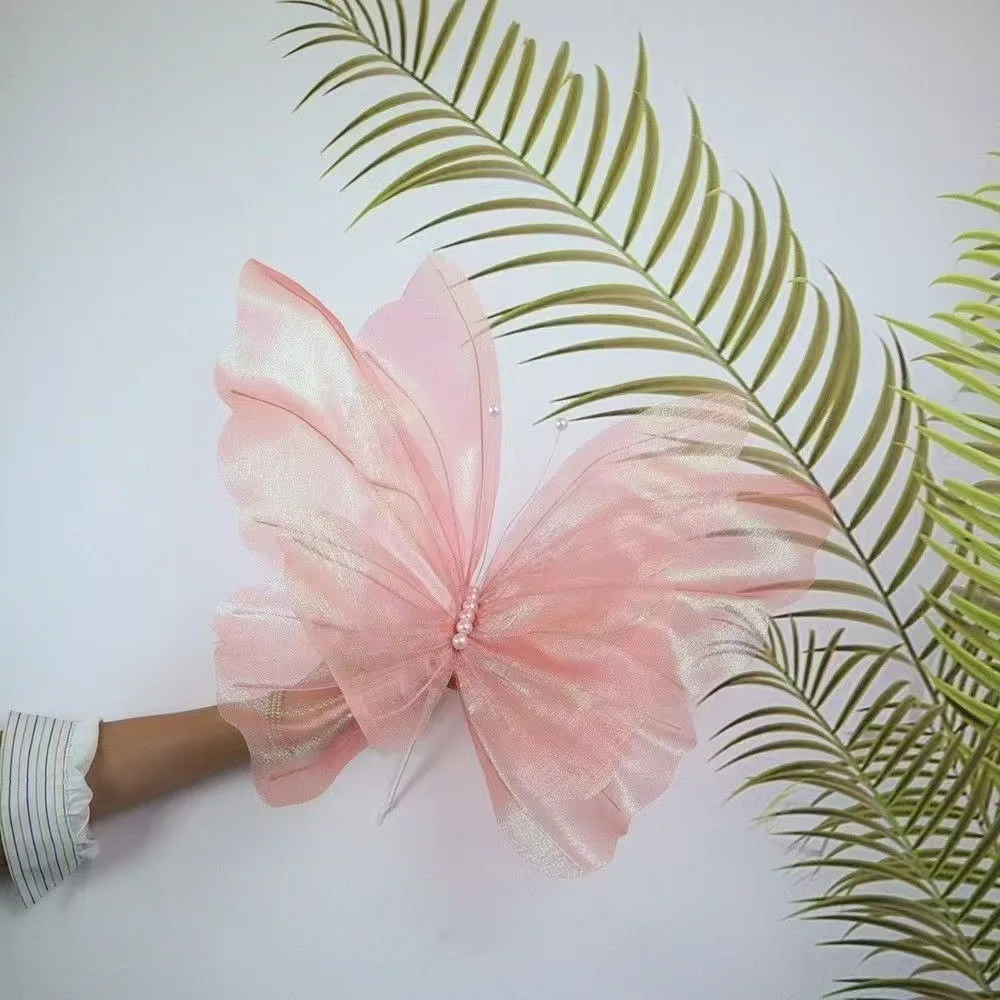

45cm Big Simulation Butterfly 3D Outdoor Shopping Mall Wedding Festival Decoration Hollow Large Hanging Gauze Fake Butterfly