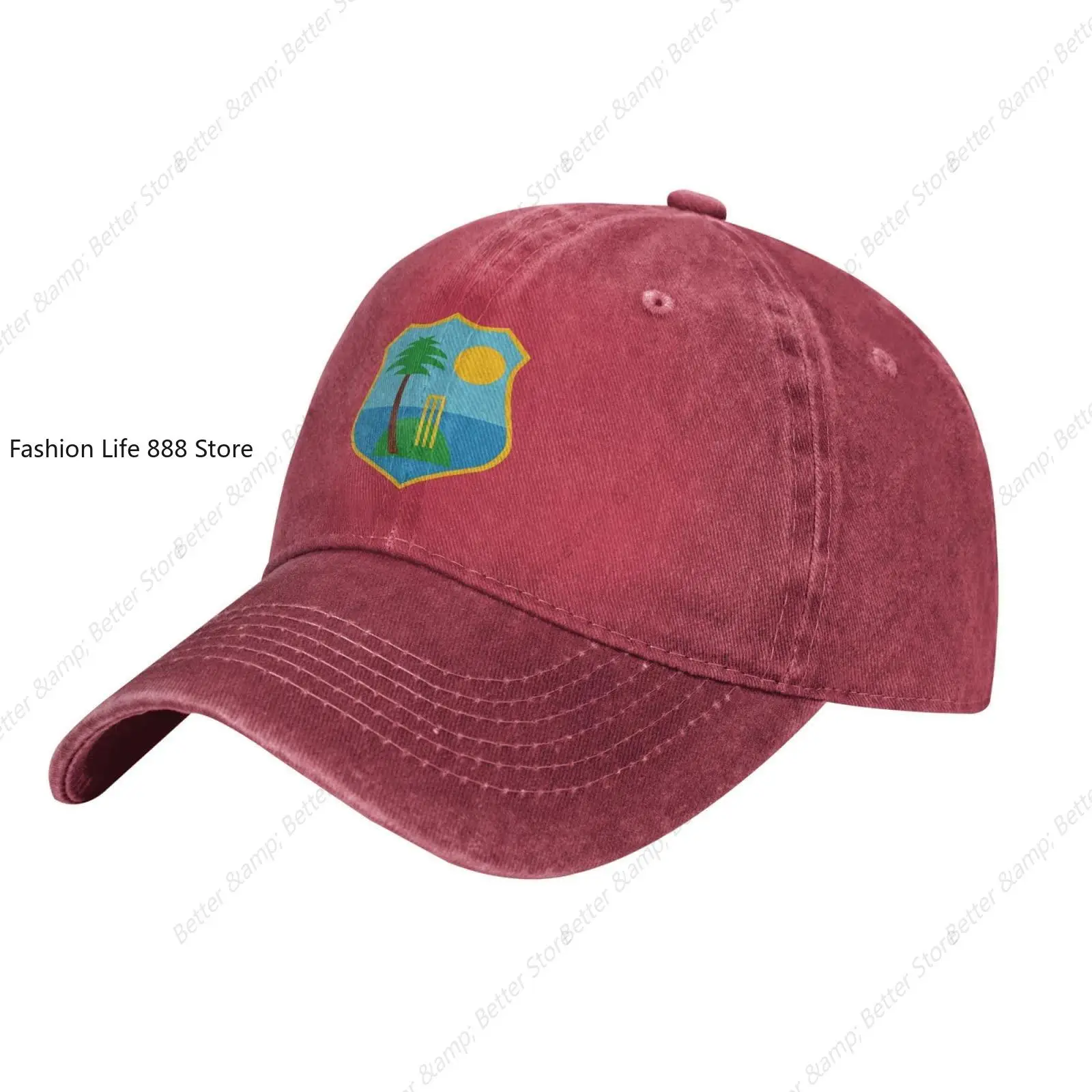 West Indies Cricket Board Flag Baseball Cowboy Hat Adjustable Trucker Hat Red