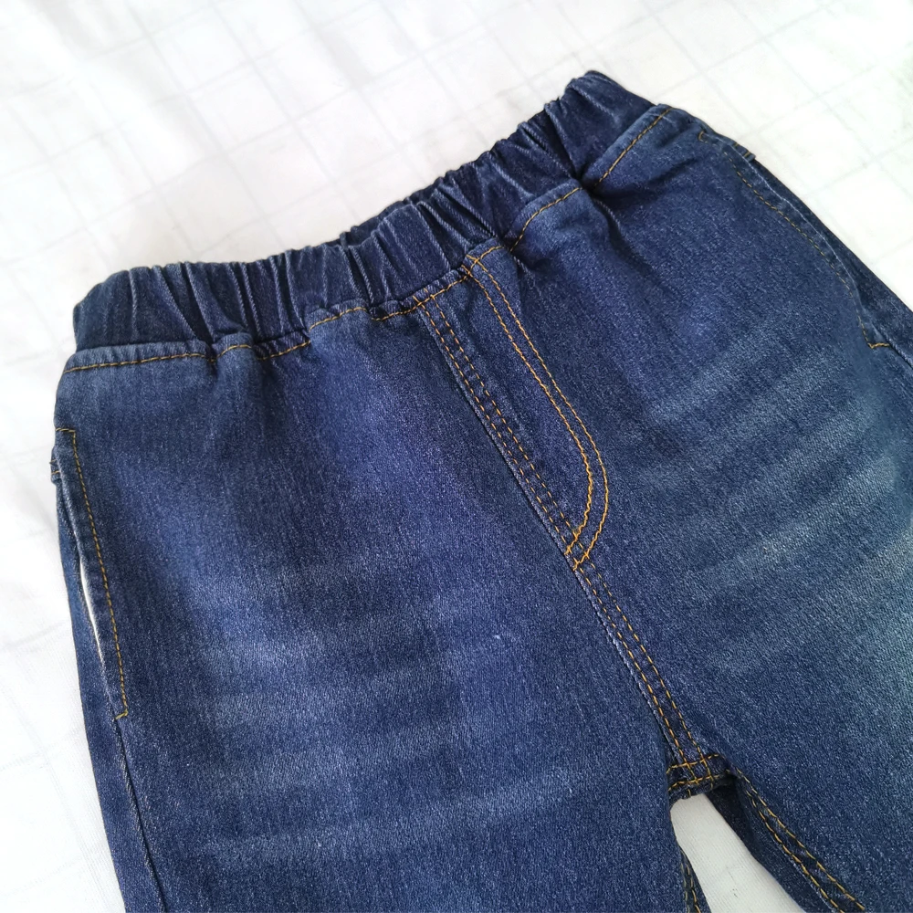 IENENS 4-11Y Fashion Children\'s Jeans Boy Denim Trousers Kids Clothes Baby Boys Elastic Waist Pants Slim Jeans For Boy