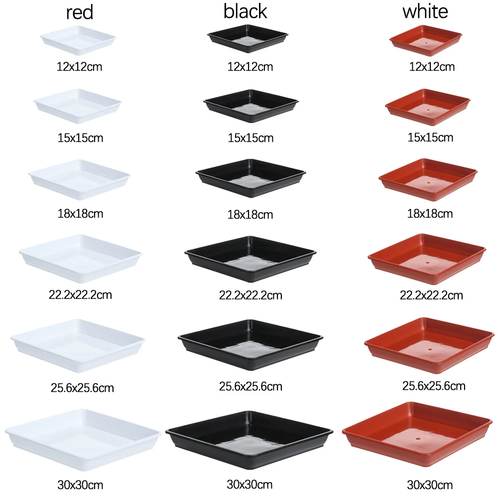 1Pcs Plastic Flower Pot Square Plastic Tray Saucers Drip Trays Indoor Outdoor Plant Saucer