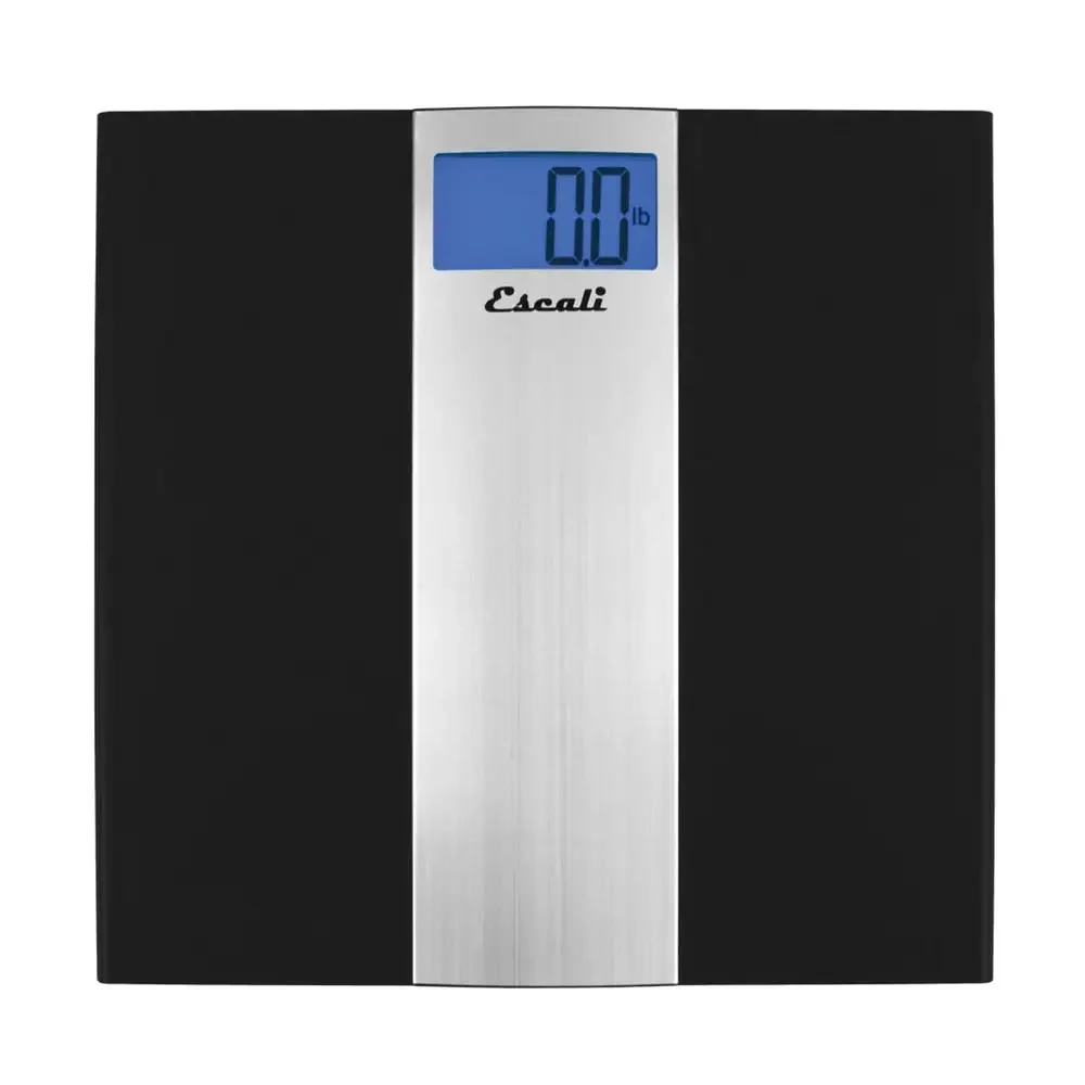 Digital Ultra Slim Bathroom Body Scale LCD Display 400lb Capacity Instant On Black/Silver Compact Design