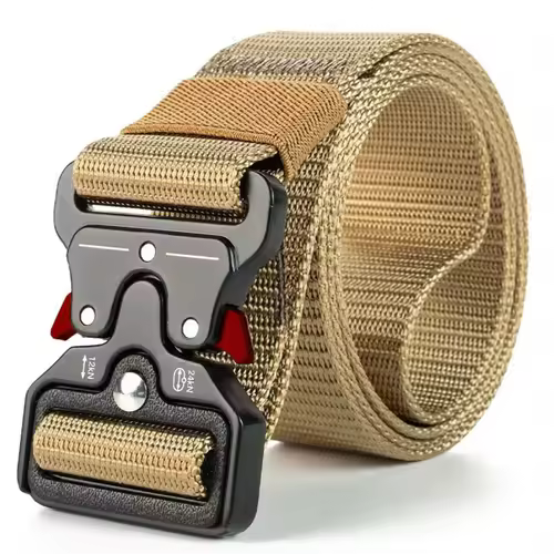 Red Ears Plastic buckle tactical belt men's multifunctional military fan canvas belt outdoor faux nylon training waist belt - Image 4