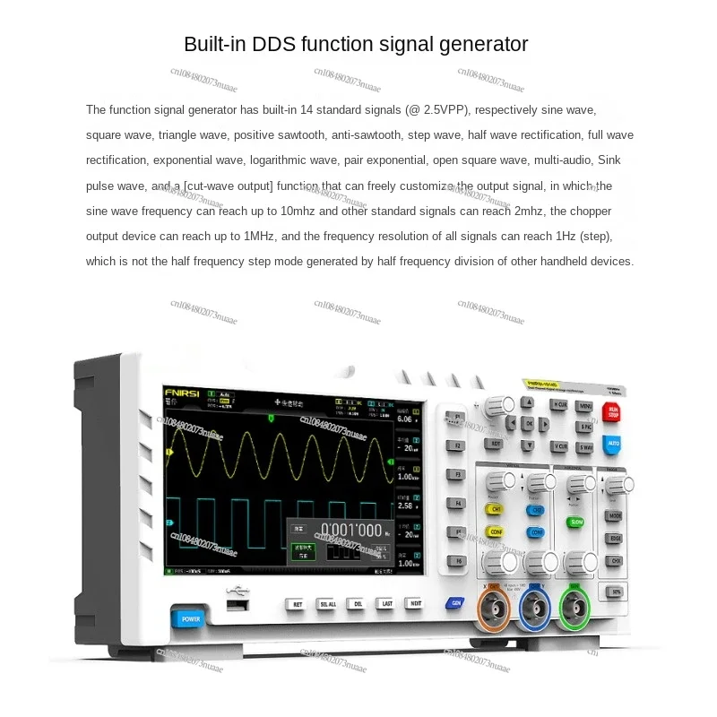 FNIRSI-1014D Dual-Channel Digital Oscilloscope, 100M Bandwidth, 1gs Sampling Signal Generator, Two-in-One