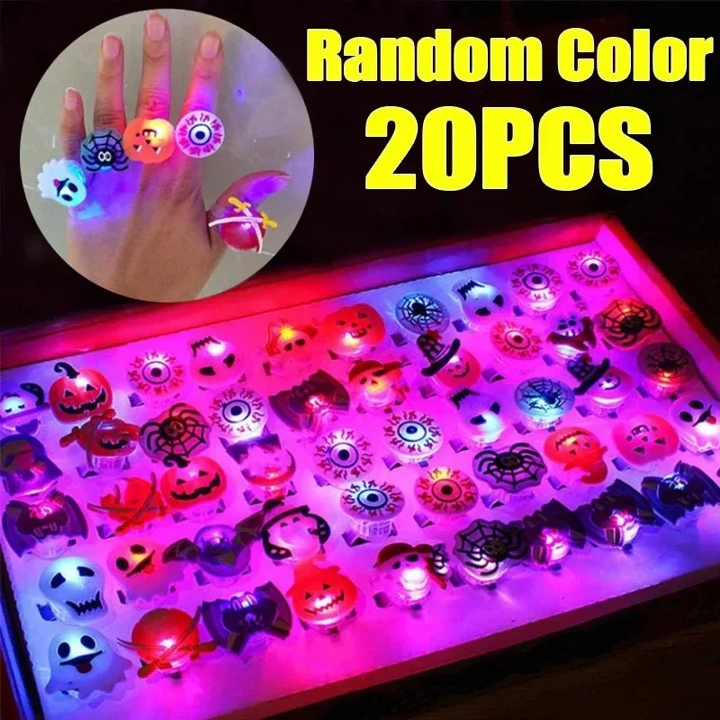 10-50 Stück LED-Ringe, Halloween-Leuchtringe in Form von Geistern und Fledermäusen, leuchtende Finger-Ringe, Halloween-Party, Geburtstagsgeschenke, Dekorationen und Zubehör. – Detail 22