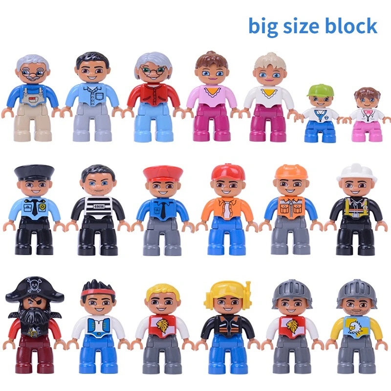 Gros blocs de construction ferme Pirate médecin personnage de Police accessoire brique jouet Compatible avec les grandes figurines de blocs cadeau pour enfants en famille