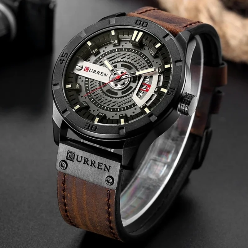 Curren 8301 New Men Watch Sport Quartz Top Brand Date Luxury Waterproof Wrist Watch Classic business Mens Leather Clock Hands