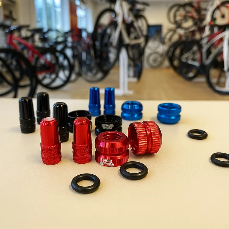 

MTB bike tire valve caps set schrader nozzle nuts inner tube dustproof cover Aluminum alloy for road cycling mountain biking