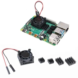 for Raspberry Pi 4 Model B Heat Sink Single Cooling Fan RAM Heatsink Set Kit