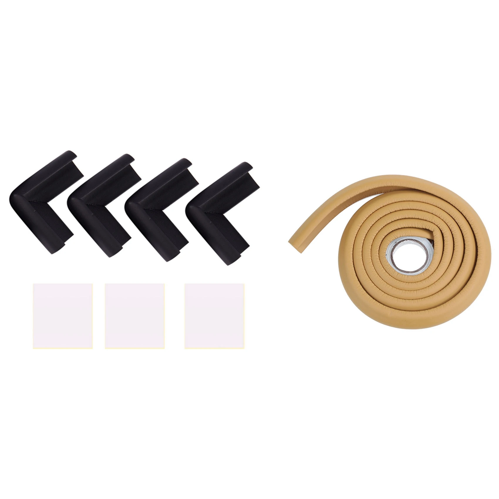 AS96-4 шт., защита края стола для детской безопасности и 1 рулон, 2 м, защитная полоса для стола (цвет дерева)