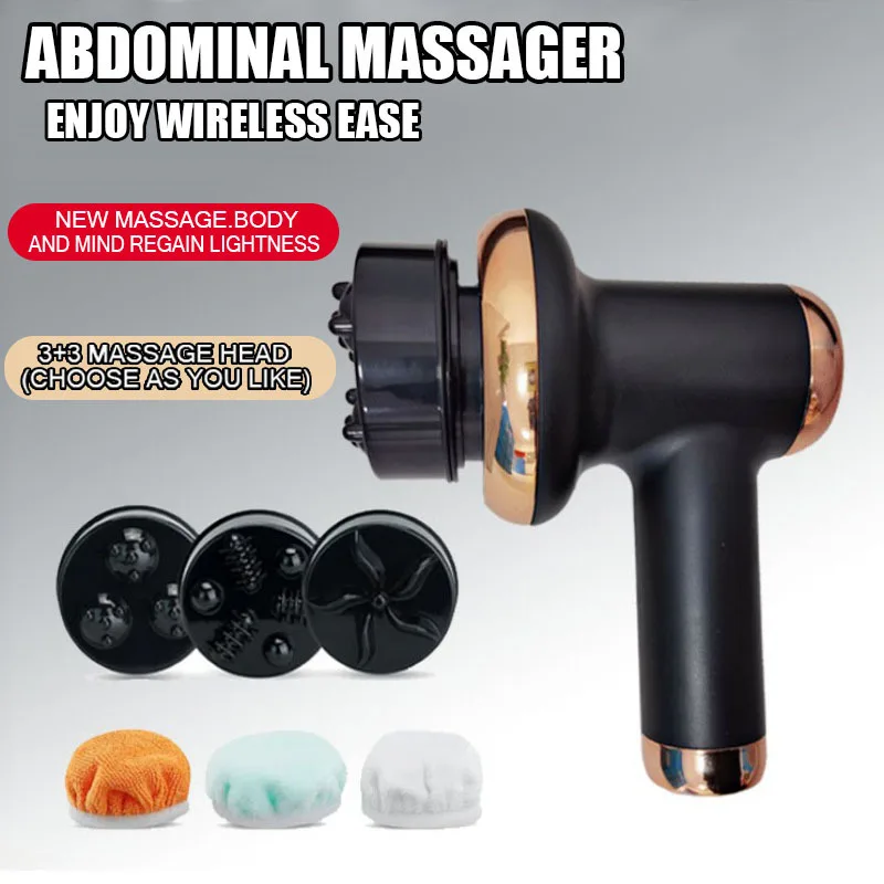 

Модернизированный беспроводной ручной массажер для тела — 6 головок, USB, 12 режимов, 10 интенсивных сил, низкий уровень шума для пресса, рук и ног