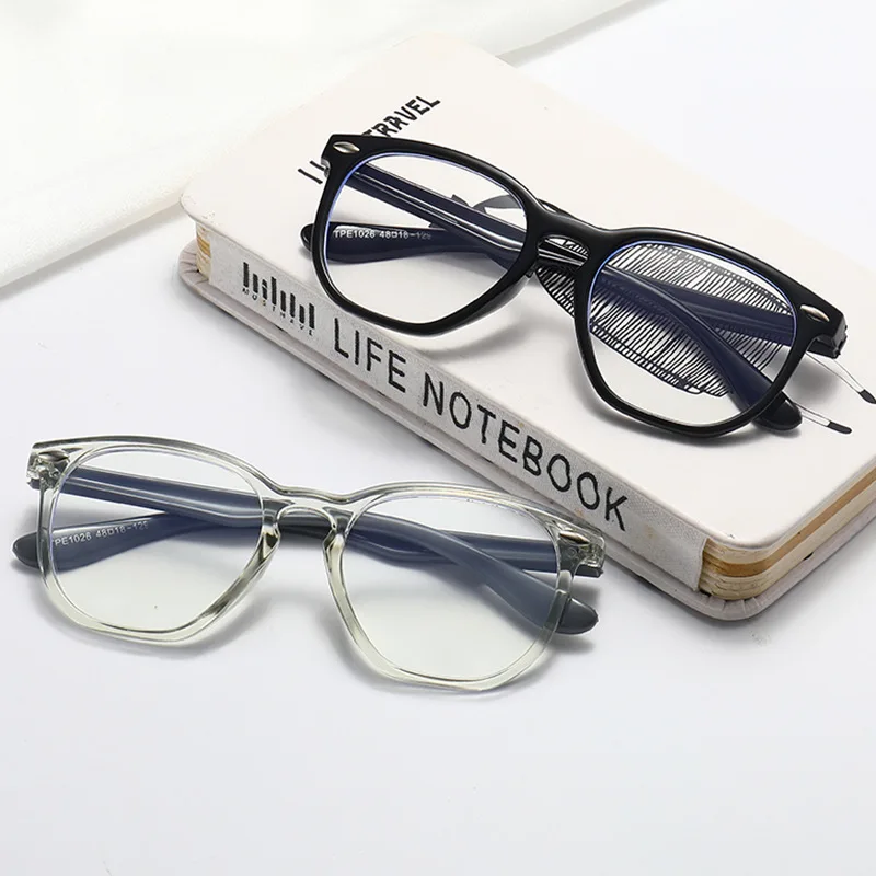 투명 라운드 컴퓨터 안경 어린이 안티 블루 라이트 직사각형 안경 차단 광학 스펙터클 안경 어린이를위한