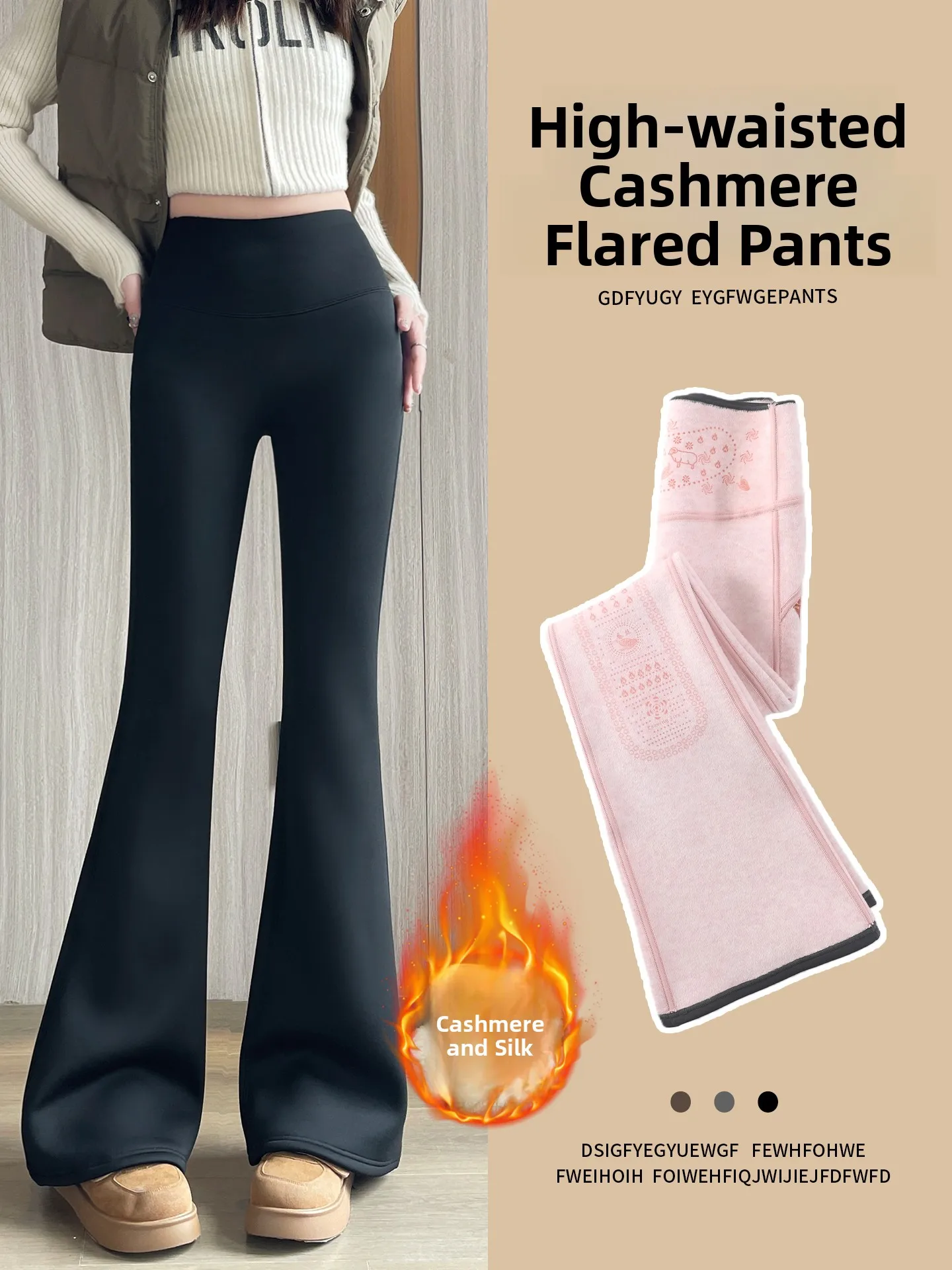 

High Waist Long Leggings Women's Fce Lined Thi arkskin Yoga Pants Autumn Winter Warm Trousers Casual High Heel Pants