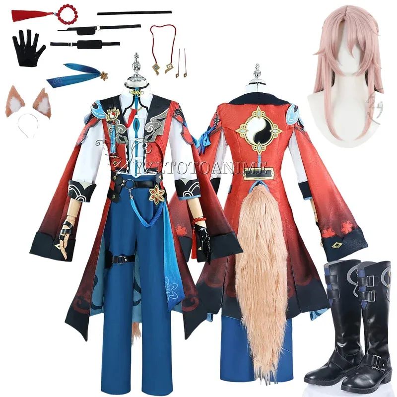 

In stock Game Honkai Star Rail Jiaoqiu Cosplay Costume Full Set Anime Full Set Jiao Qiu Cosplay Outfit Uniform Tail Prop Suits