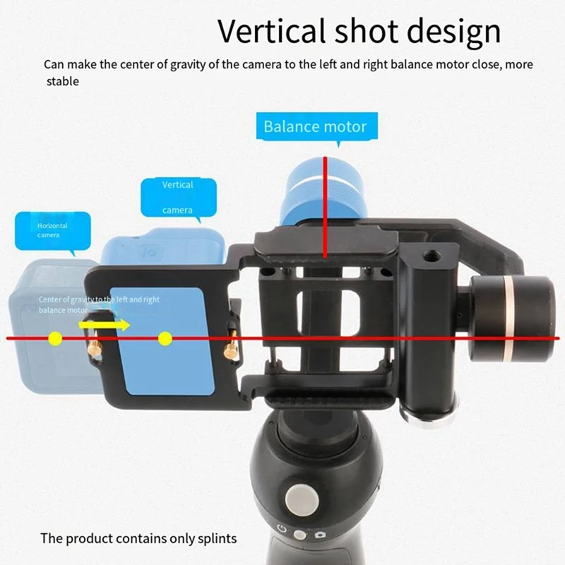 Stabilizzatore stecca di conversione giunto cardanico per fotocamera per accessori per action camera stecca di conversione giunto cardanico Gopro 13