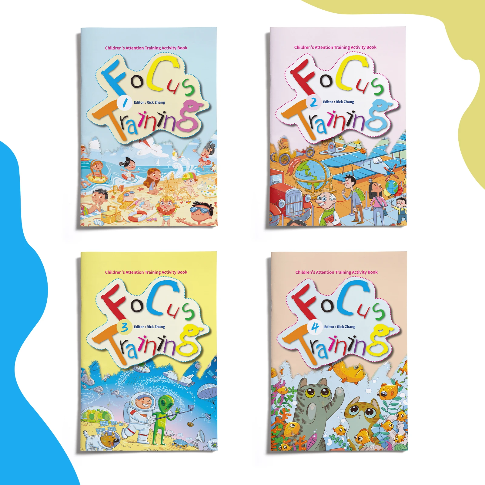 4PCS Focus Training Books for Kids – Fun Brain Games to Develop Both Hemispheres & Improve Attention Skills