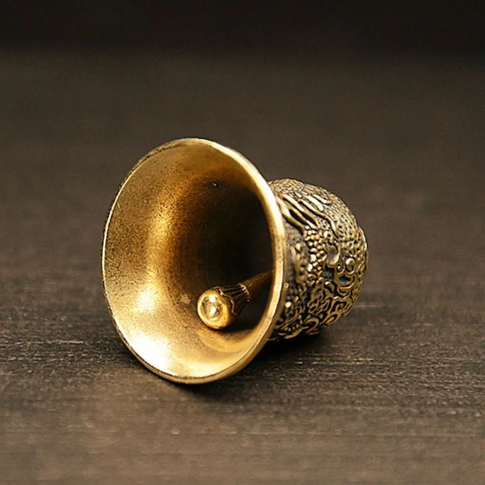 Carved Dragon Totem Biker Good Luck Charm Embossment Design Exquisite Motorcycle Guardian Bell Spiritual Antique Bronze Bell
