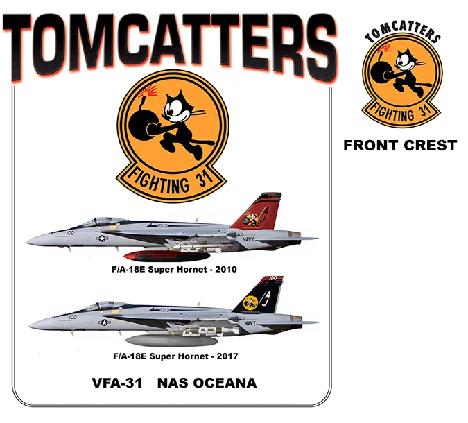 VFA-31 Tomcatters Squadron F/A-18E Super Hornet Fighter T-Shirt 100% Cotton O-Neck Summer Short Sleeve Casual Mens T-shirt