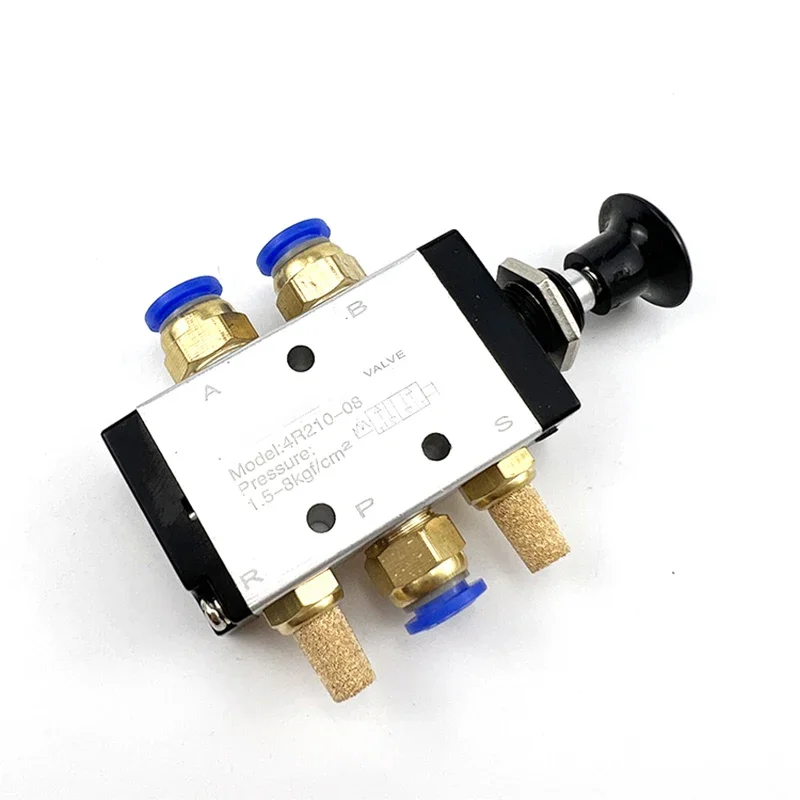 4R210-08 4R310-10 5 Port 2 Pos Hand Lever Operated Control Pneumatic Valve Manual switch valve push connector Muffler