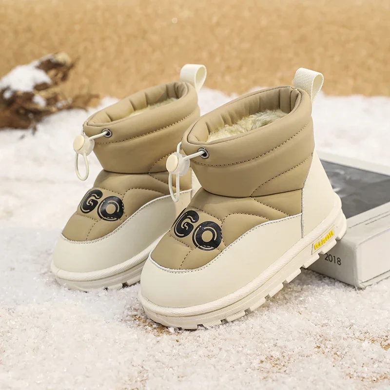 Children Snow Boots Short Plush Shoes Girls Boys Boots Water Proof Soft Comfort Trendy All-match Wear-resistant Kids Cotton Shoe