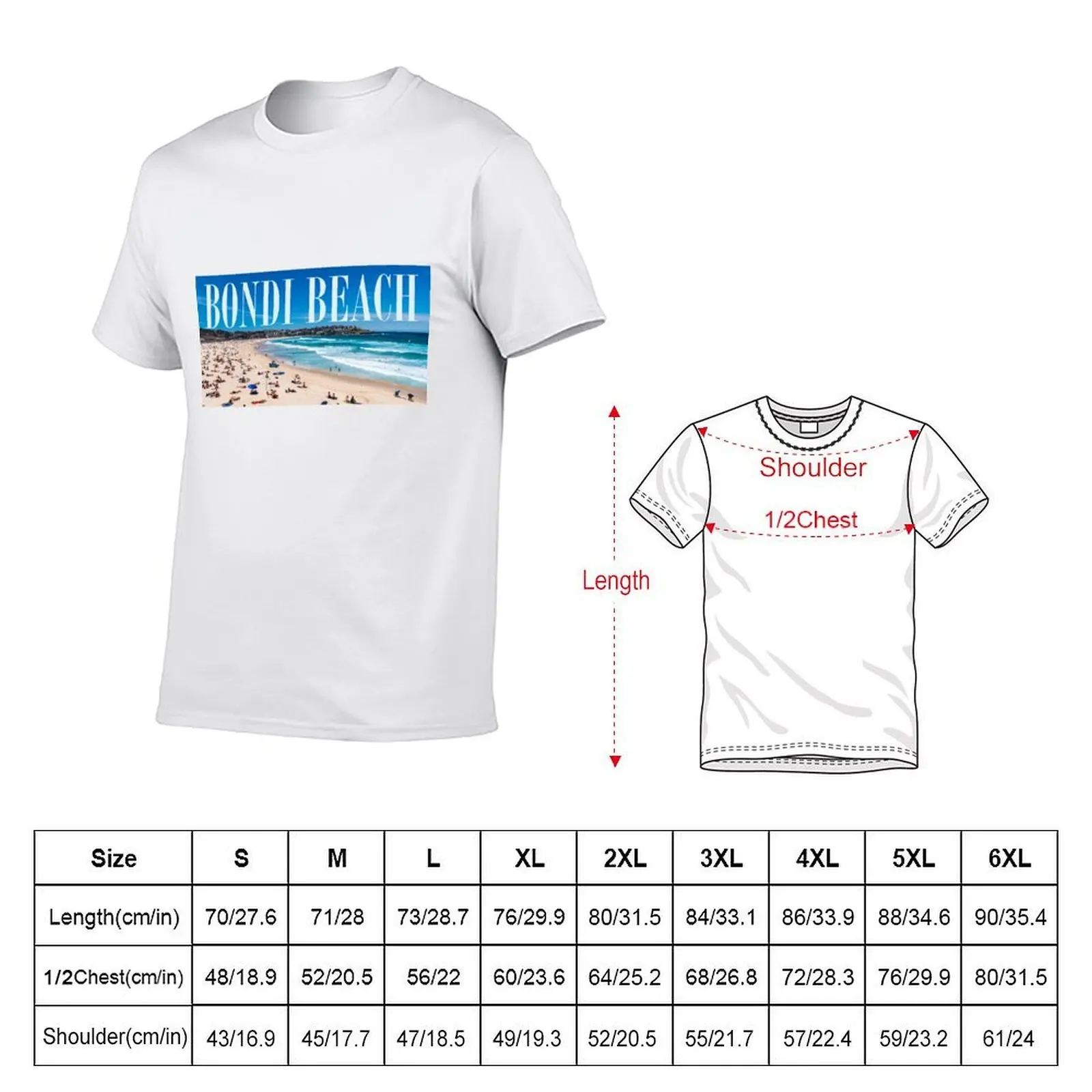 Bondi Beach Address T-Shirt printed t shirts for man t shirts for man graphic funny T-Shirt