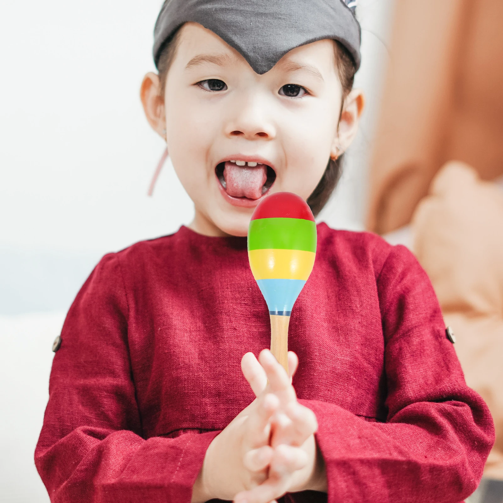 

2 Pcs Wooden Sand Balls Kids' Musical Instrument Instruments for Children Hammer Toy Plaything Baby Maracas Interactive
