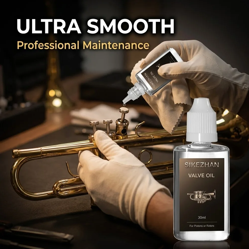 Aceite para Válvulas de 30 ml, Lubricante Profesional para Trompetas, Trombones, Túbulas, Pistones y Rotores, Fluido para el Cuidado de Instrumentos Musicales SIKEZHAN