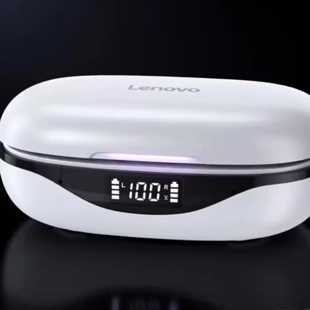 Lenovo LP75 Sports Wireless Earphones with Mics,Button Control, LED Power Display,Hifi Stereo Sound Bluetooth 5.3 TWS Headphones