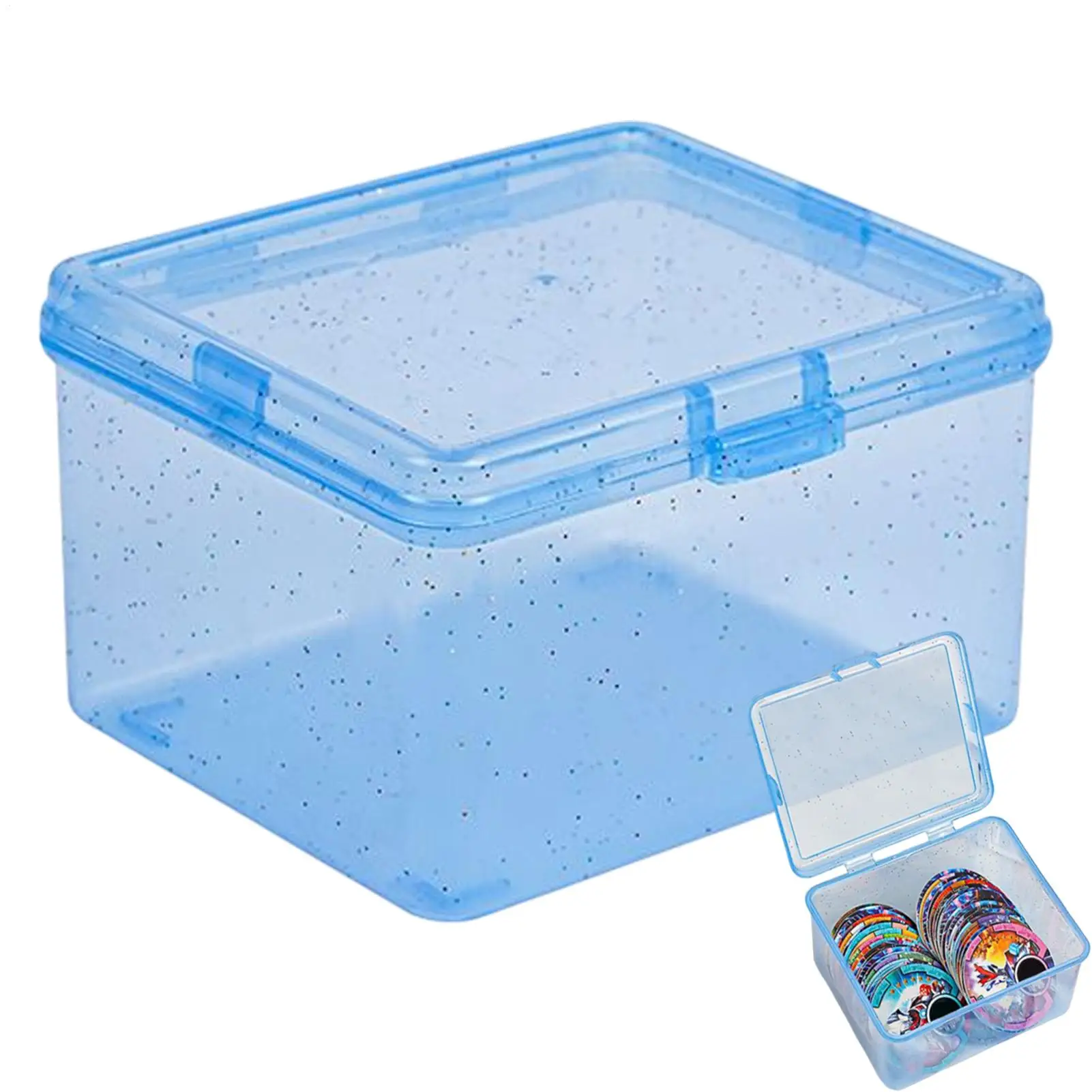 9.5x8x6cm Blue Anime Card Box Anime Fans Collectible Card Storage Case Portable Dust-Proof Carrying Case Games Supplies