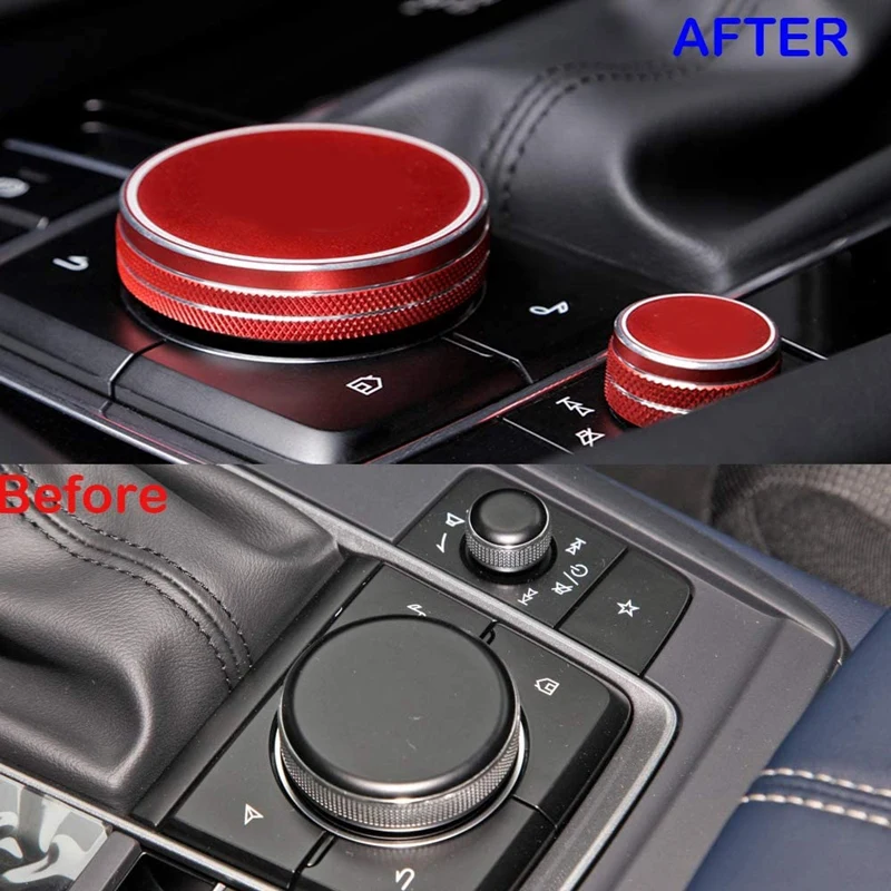 For Mazda CX-30 CX30 2021 2020 Multimedia Switch Trim Cover A/C Knob Ring Cover Sticker Interior Modification Parts