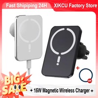 XIKCU Car Magnetic Wireless Charger Air Outlet Phone Holder for iPhone 16 15 14 13 12 Pro Max Fast Wireless Car Charging Station