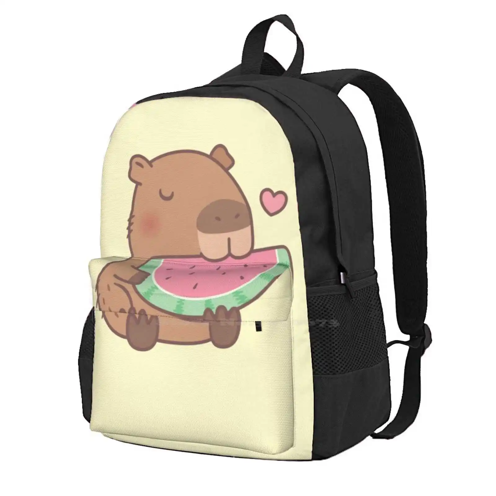 Cute Capybara Loves Watermelon Backpack For Student School Laptop Travel Bag Watermelon Summer Rodent Cute Animals Kawaii