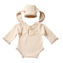 Rabbit Hat Bodysuit Set for Beautiful Photos Baby Rabbit Ears Photo Outfit