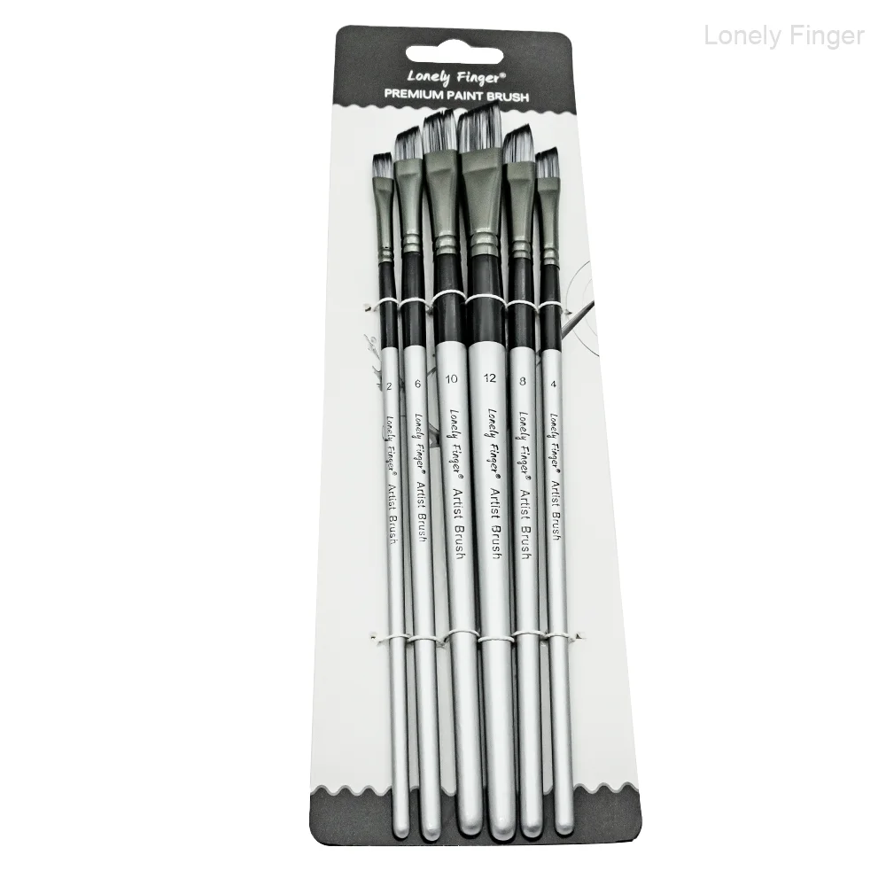 6Pcs Angled Paintbr…