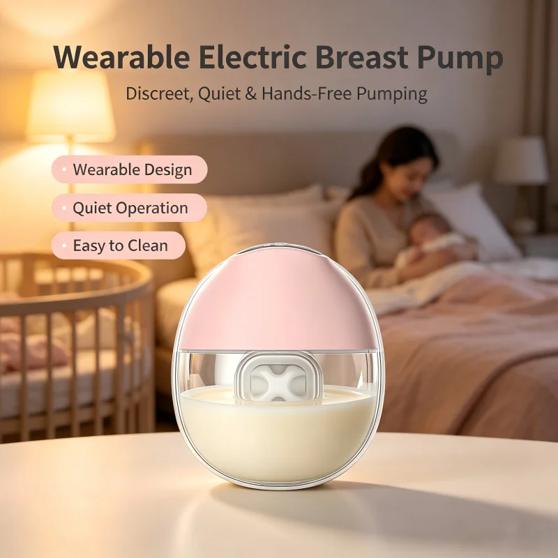 

Hands Free Electric Breast Pump BPA Free Portable Easy Clean for Nursing Office Travel Nightfeeds Moms Milk Collector Perfect
