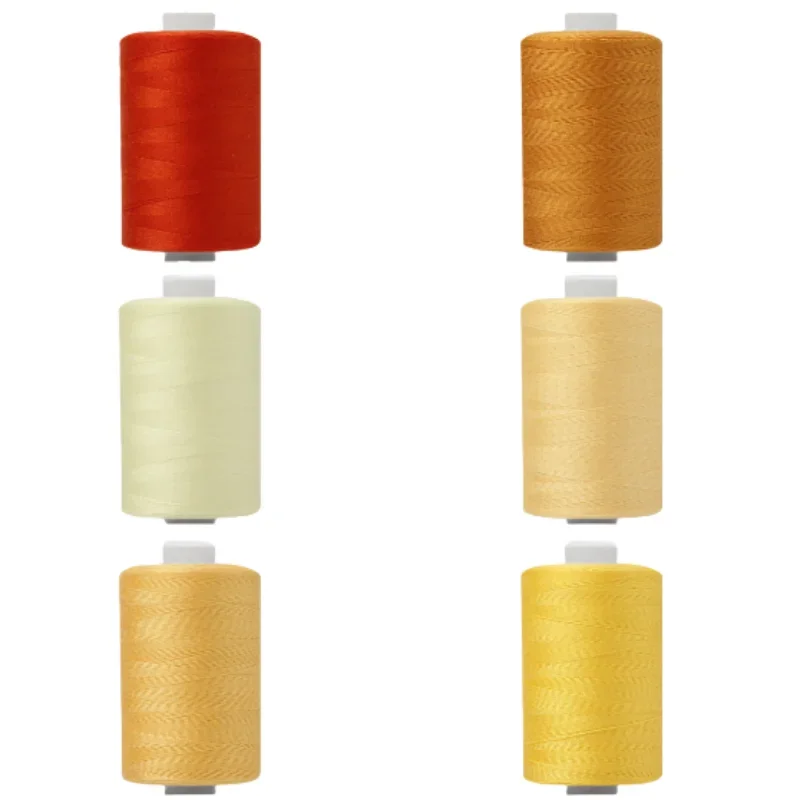 1 Rolle 1000 Yards farbiger Faden zum Nähen im Haushalt, gelbe Farb serie, multifunktion aler Polyester 402 Nähgarn