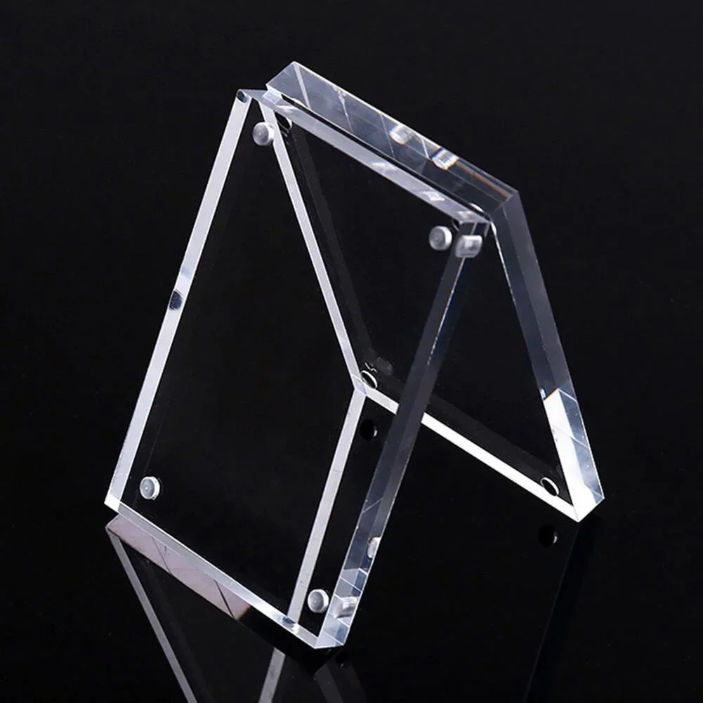Transparent Acrylic Photo Frame Magnetic Photocard Holder Poster Display Stand Album Poster Memo Board Frame Desktop Ornament