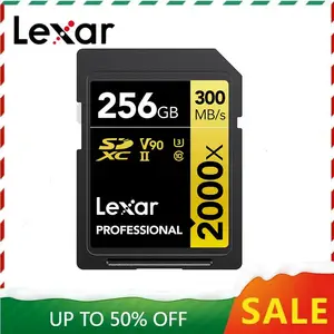 Lexar 2000X V90 SD Card UHS-II U3 8K Up to 300MB/s Memory Card 32GB 64GB  128GB 256GB SDXC Professional Image Card for Camera