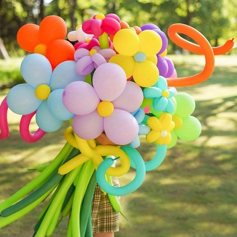 20pcs Magic Balloons Strip Balloons  Long Strip Balloon Cartoon Shape Decor For Birthday Party Wedding Decorations