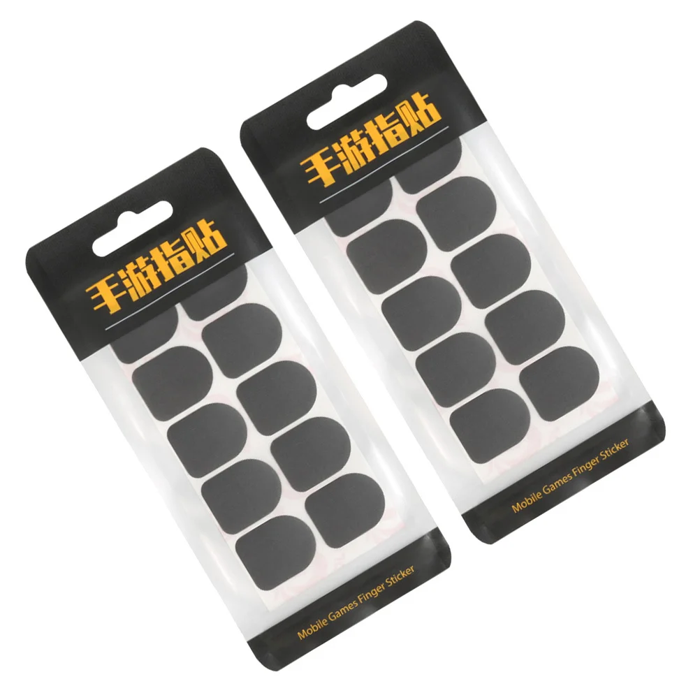 

2pcs Mobile Gaming Finger Stickers Grey Non-Slip Lightweight Breathable Disposable Fiber Gaming Finger Sleeve For Smooth