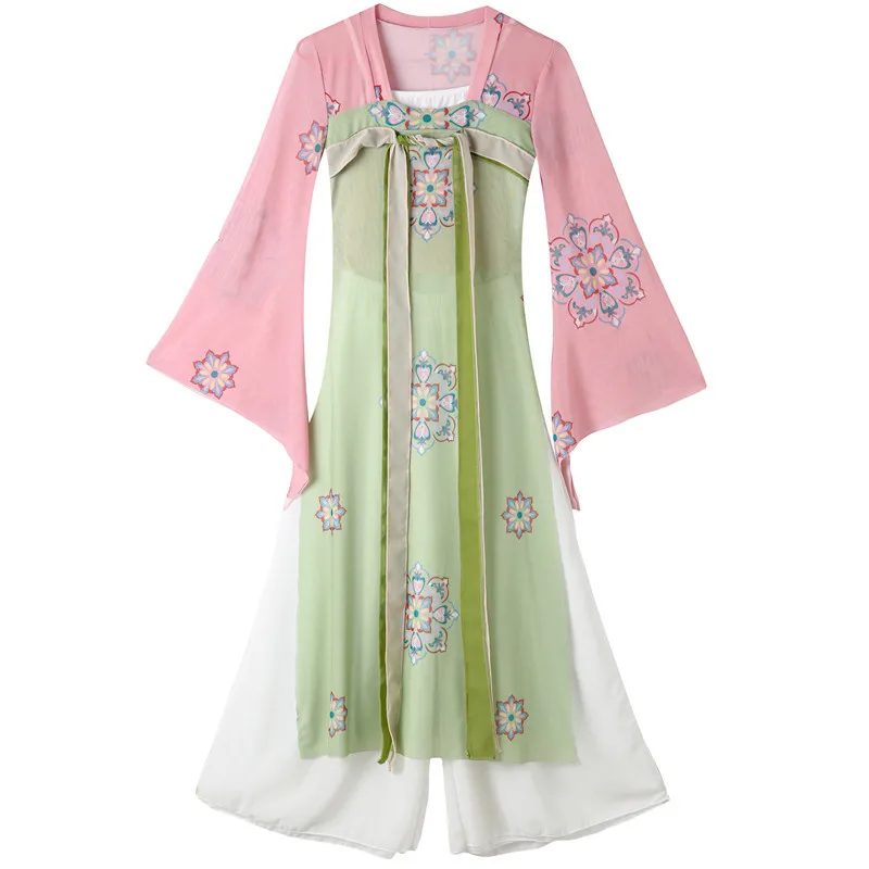 เสื้อผ้าเต้นรําคลาสสิกสําหรับสาว Han และ Tang เครื่องแต่งกาย Elegant พื้นบ้านเต้นรําเสื้อผ้าพัดลมเต้นรําเสื้อผ้า