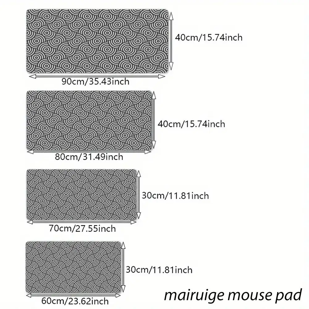 Gray Circle Pattern Mouse Pad Large Computer Office Game Table Mat XXL Rubber Anti-slip Stitch Edge Keyboard Mats Long Desk Pads