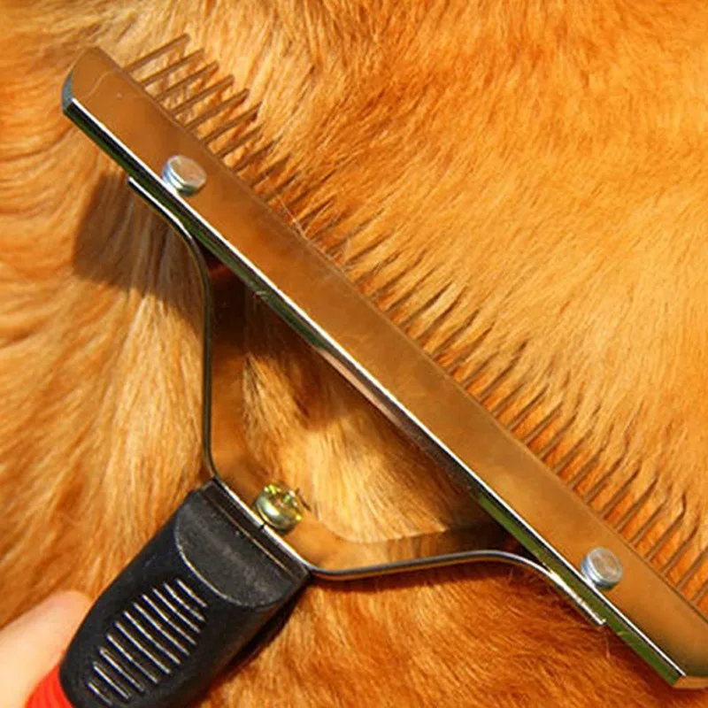 Pet Comb Double Row Pins Undercoat Extra-Large Long-Haired Comb for Dog Knotted Brush Cats and Dogs Pet Grooming Tools