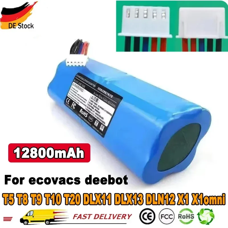 

2024 Upgrade 9800mAh14.4V for Ecovacs T5 T8 T9 T10 T20 DLX11 DLX13 DLN12 X1 X1omni X1turbo Sweeping Robot Battery