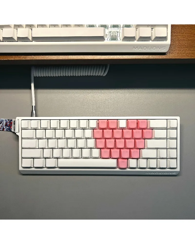 grey and red gradient pbt dye sub keycaps full set oem profile for mechanical keyboards