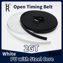 PU with Steel Core 2GT Open Timing Belt GT2 Synchronous Belt Width 5/6/10/15mm 2MGT Polyurethane Steel PU 3D Printer Open Belt