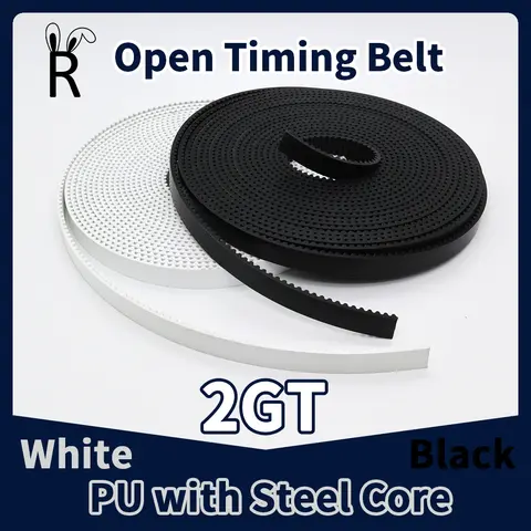 PU 스틸 코어 오픈 타이밍 벨트 – GT2 동기 벨트 (너비: 5mm, 6mm, 10mm, 15mm) – 2MGT 폴리우레탄 스틸, 3D 프린터용