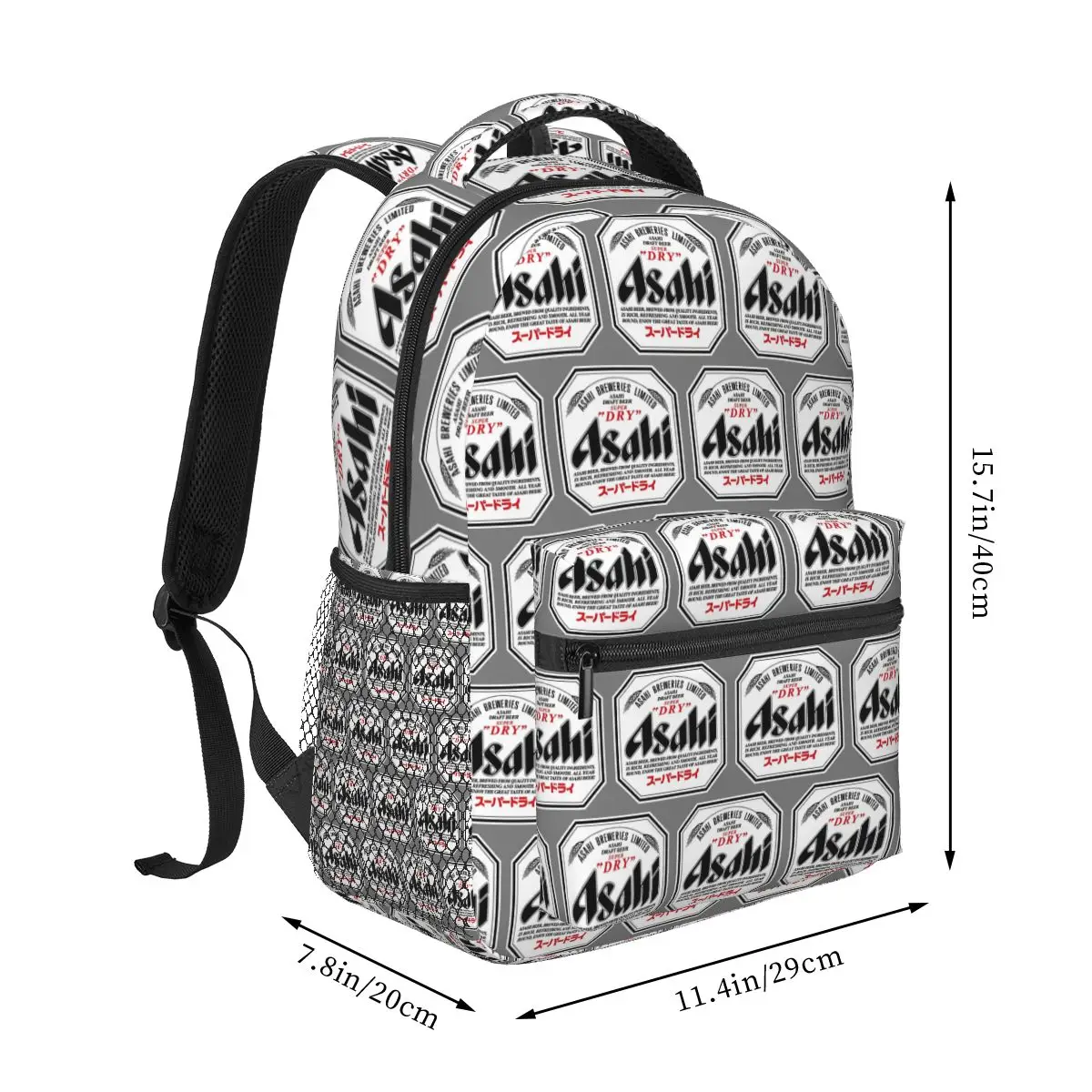 Asahi Super Dry Japanese Beer Backpacks Boys Girls Bookbag Students School Bags Cartoon Rucksack Shoulder Bag Large Capacity